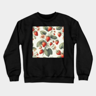 Vintage Strawberries Pattern Crewneck Sweatshirt